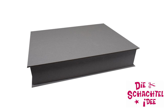 Gray cardboard gift box with a flat top, perfect for storage and presentation.
