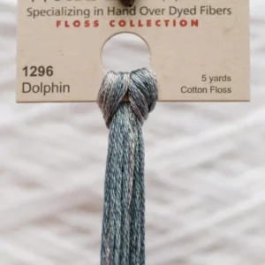 Dolphin cotton floss, 5 yards, hand over dyed fibers in a soft blue-green color.
