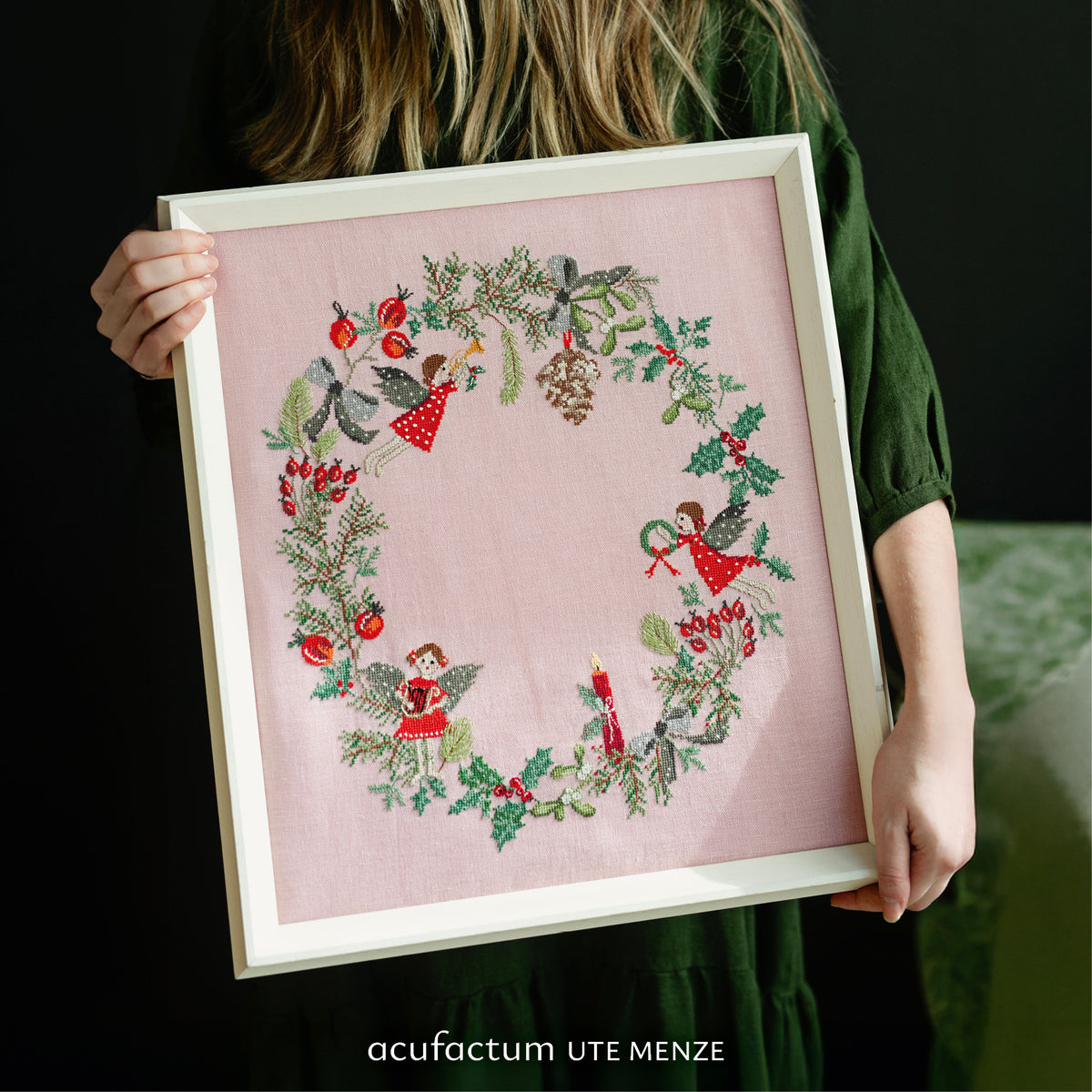 Acufactum Angel Wreath Cross Stitch KIT