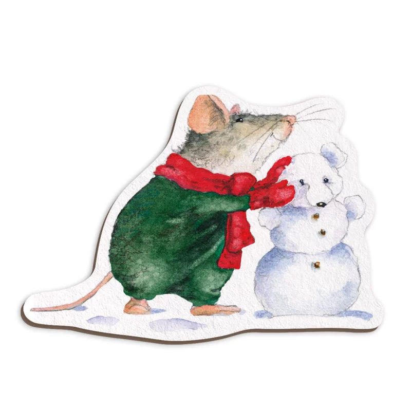 Winter Mouse and Snowman Magnet by Gratz