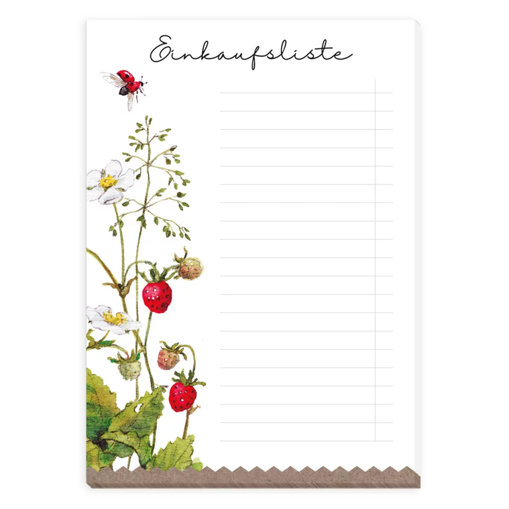 Notepad A6 Strawberry {Shopping List}