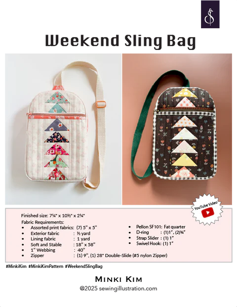 Weekend Sling Bag by Minki Kim Sewing Illustrations