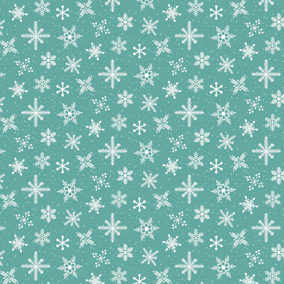 Prairie Christmas by Poppie Cotton {Snowfall} BOLT END Teal 33&quot; x 42&quot;