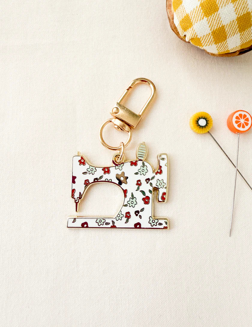 Sewing Machine Enamel Charm by Sewing Illustrations