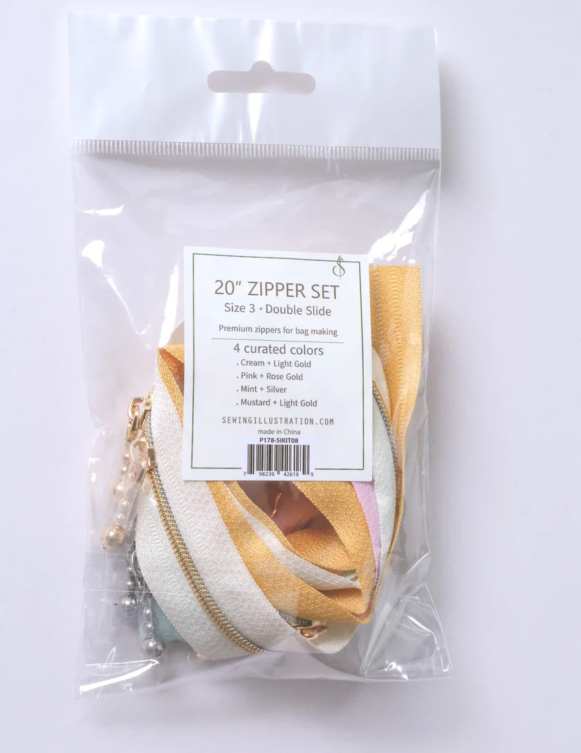 20" Pastel Edit Zipper Set- 4pc, by Sewing Illustration