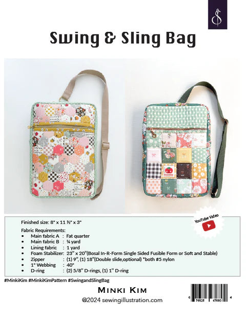 Swing & Sling Bag pattern by Minki Kim Sewing Illustrations