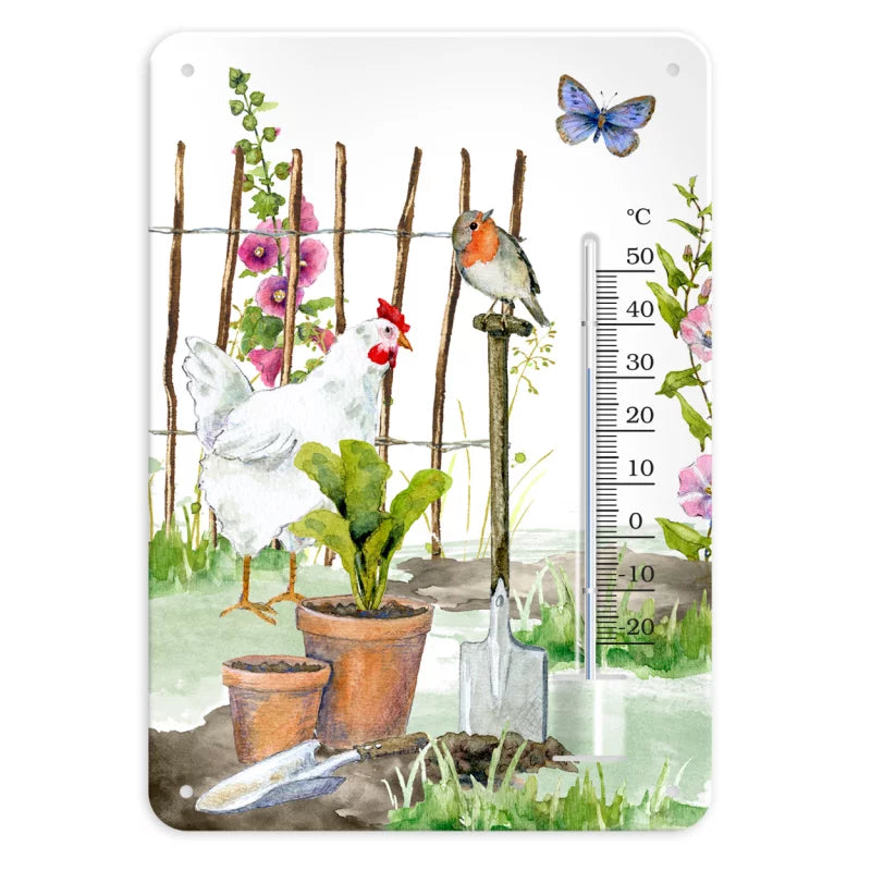 Thermometer {Chicken & Hollyhocks}