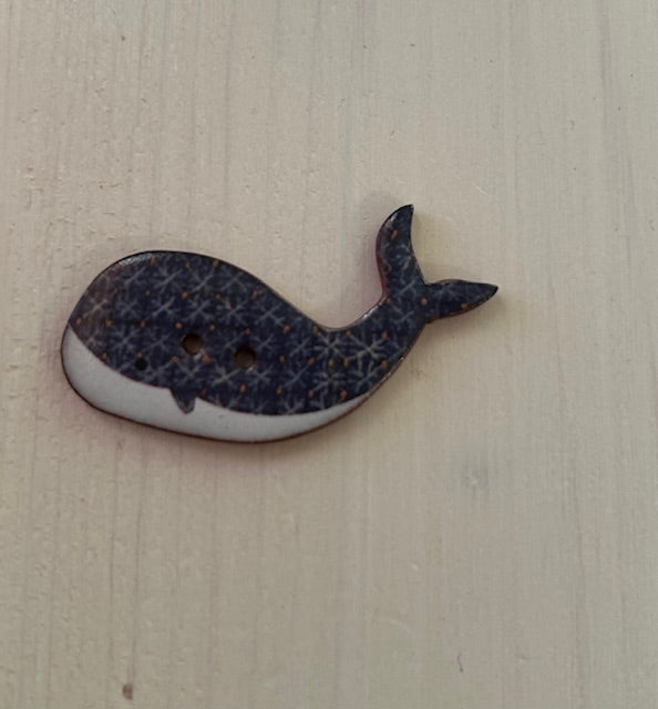 Stockwell Ceramics Button 73 Blue Whale