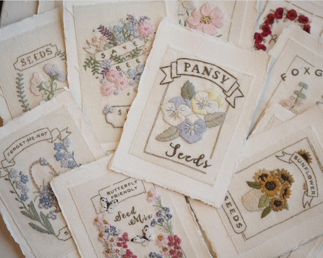 The Stitchery Embroidery Kit: The Potting Shed {Pansy}