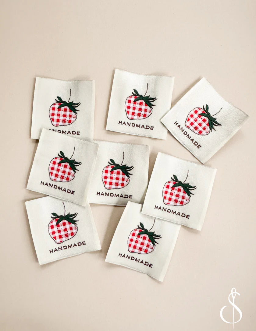 Check Strawberry Woven Labels by Sewing Illustrations