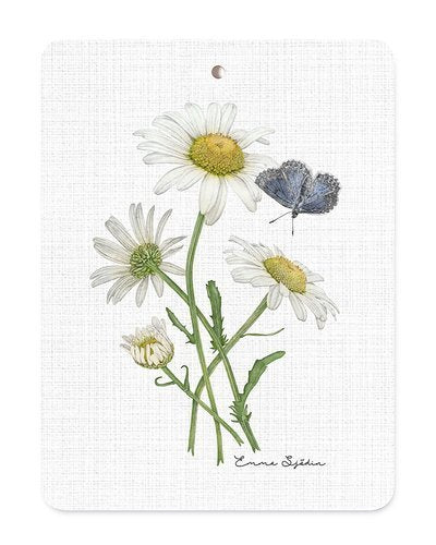 Emma Sjodin Gift Set: Cutting Board and Linen Towel, Daisies