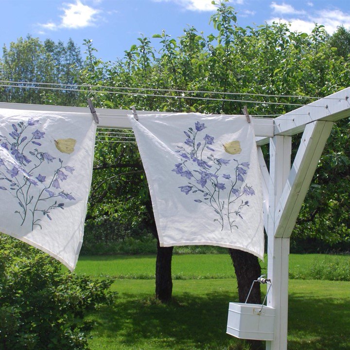 Emma Sjodin: Linen Towel, Bellflowers