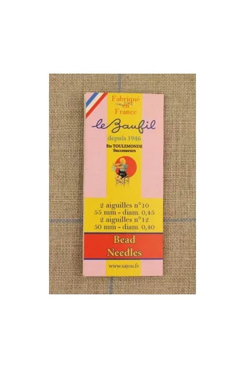 Sajou 4 Bead Needles No. 10/12 Lebaufil Booklet