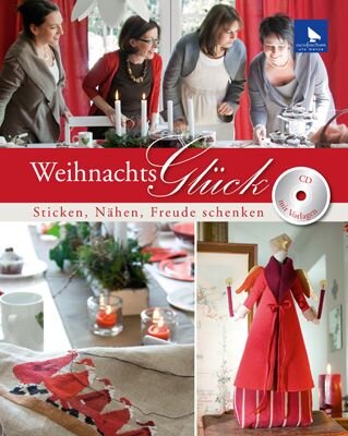Christmas craft book featuring sewing, embroidery, and a red dress design with a CD for festive projects.