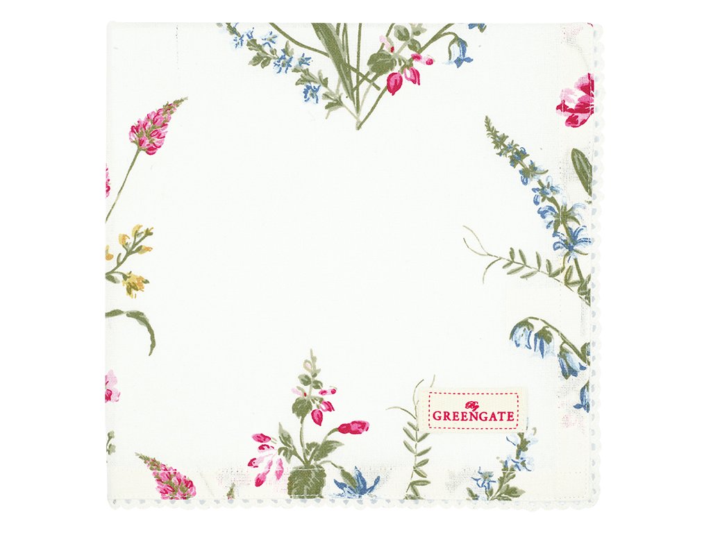 GreenGate: Cotton Napkin with Lace, Elwin White