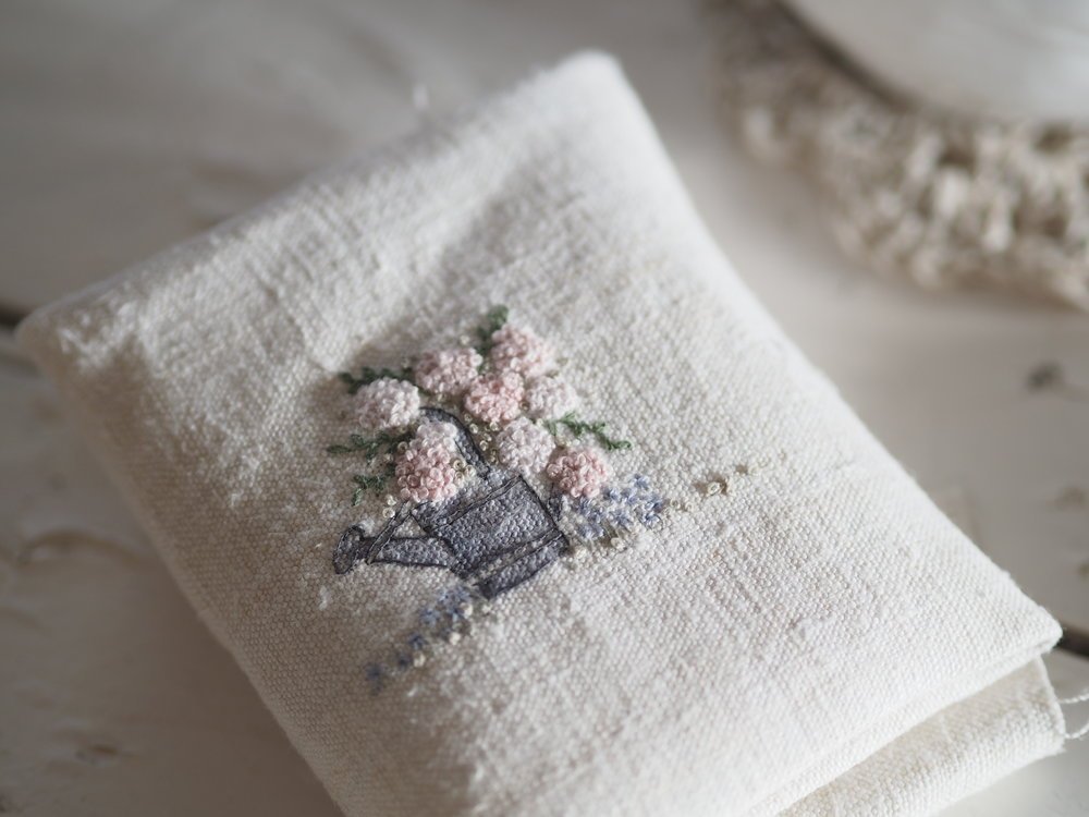 The Stitchery Mini Kit: Floral Watering Can
