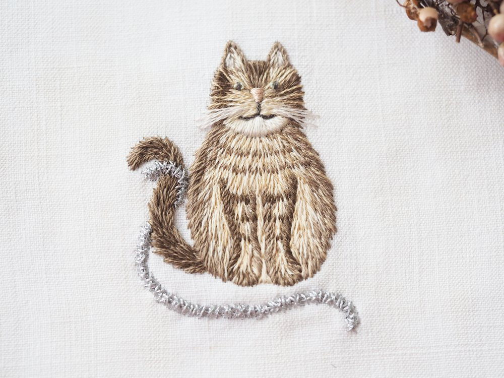 The Stitchery Embroidery Kit: Tinsel Tabby