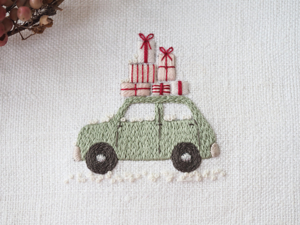 The Stitchery Embroidery Mini Kit: Driving Home for Christmas