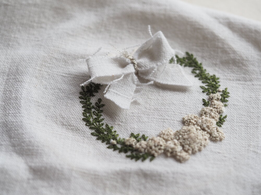 The Stitchery Embroidery Mini Kit: Hydrangea Wreath Christmas