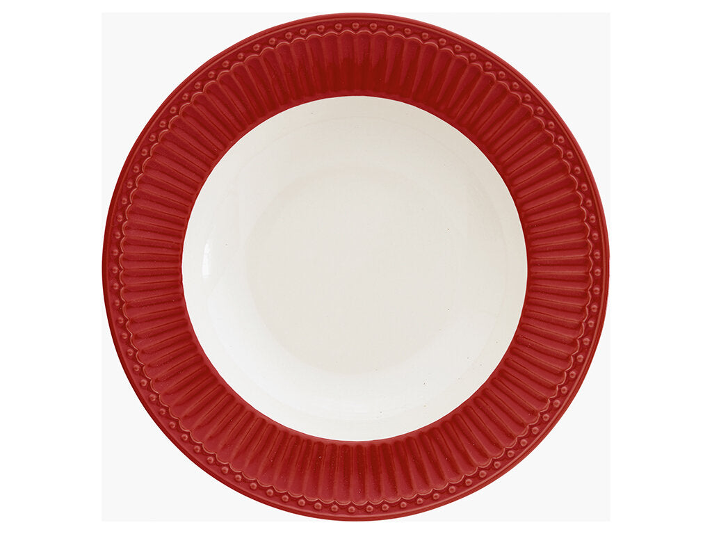 GreenGate: Stoneware Deep Plate, Alice Red