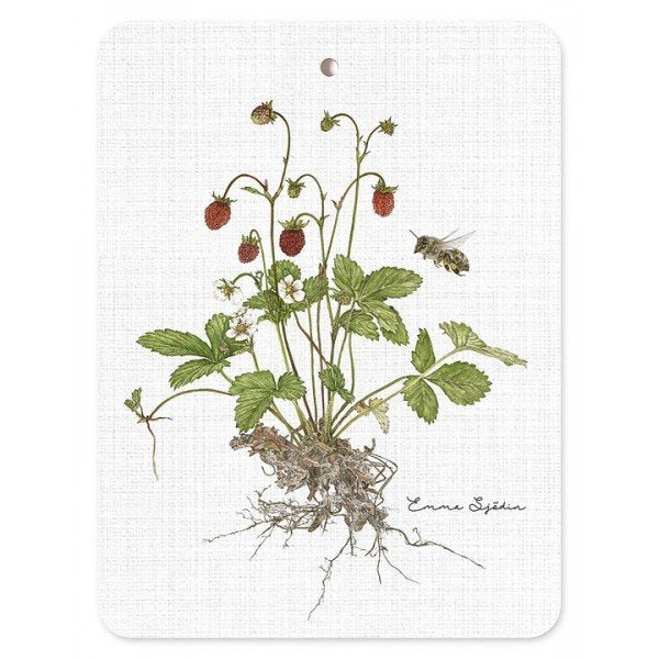 Emma Sjodin Gift Set: Cutting Board and 2 Piece Coaster Set, Wild Strawberries