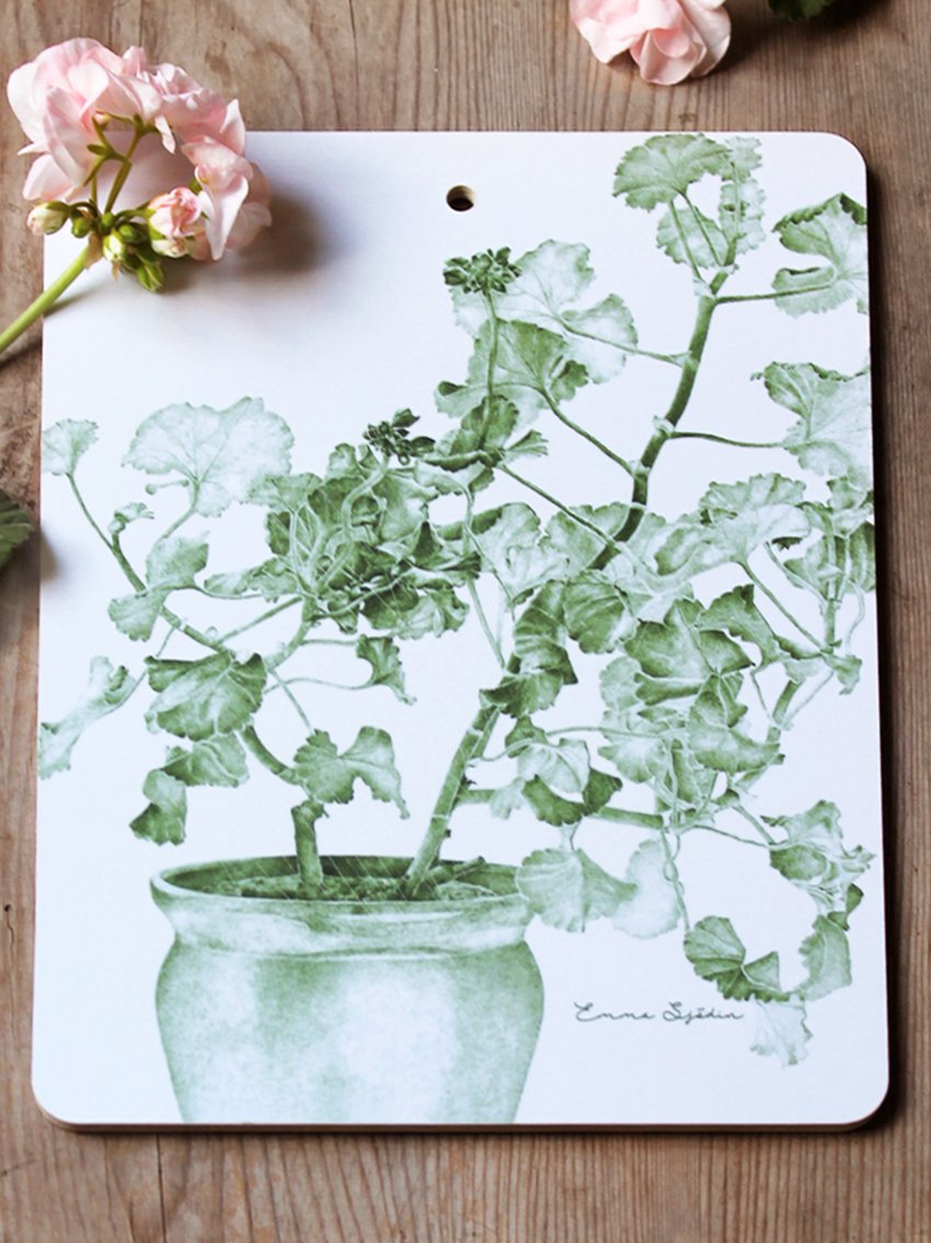 Emma Sjodin: Cutting Board/Heatmat, Green Geranium