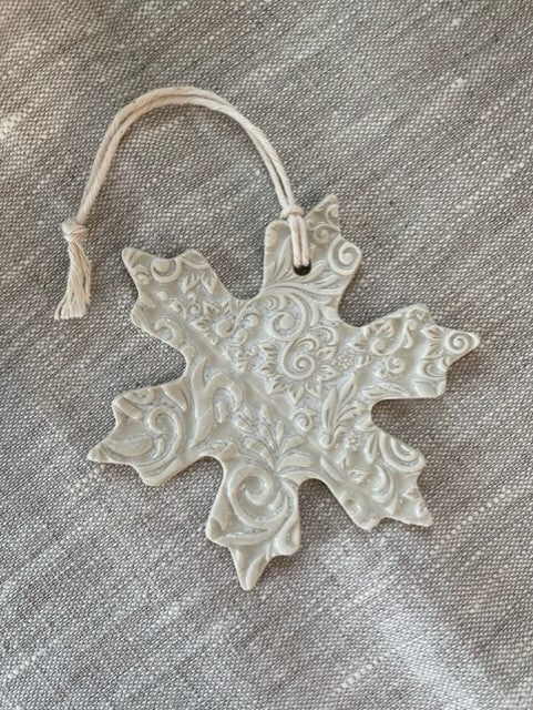 Handmade Ceramic Snowflake Ornaments